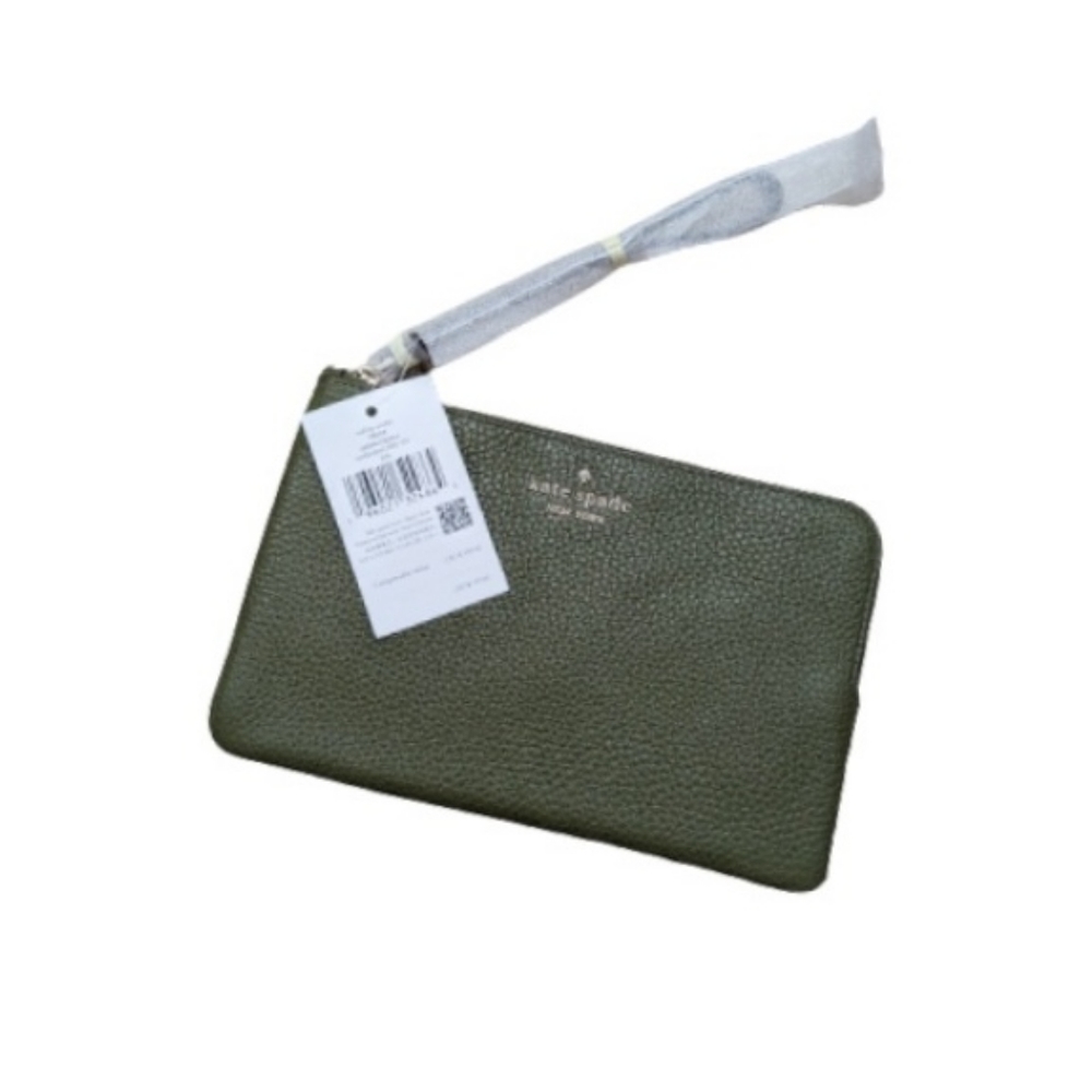 Kate Spade Leila Enchanted Green Medium L Zip Wristlet